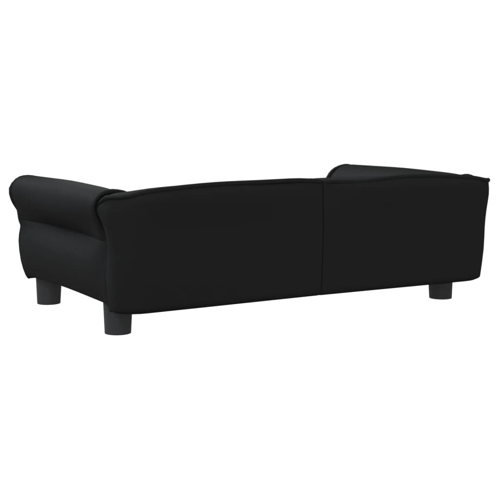 Cama Para Perros De Cuero Sintético Negra 95x55x30 Cm / Vetonek_1