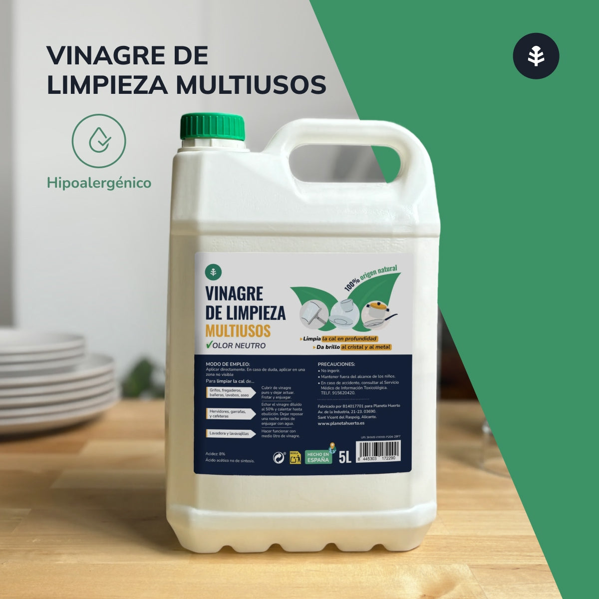 Embalagem de 12 Vinagre de Limpeza Branco Planeta Huerto 1L