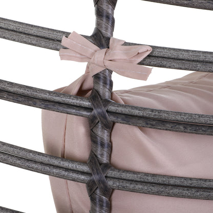 Outsunny Sillón De Exterior De Ratán En Forma De Lágrima Con Cojín Gris Beige_3