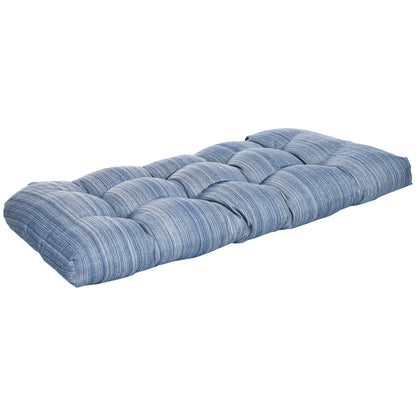 Outsunny Cojín Para Banco De 2 Plazas 110x48x8cm Para Interiores Exteriores Azul_0