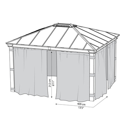 Conjunto de cortinas para gazebo Dallas 360x422 cm 