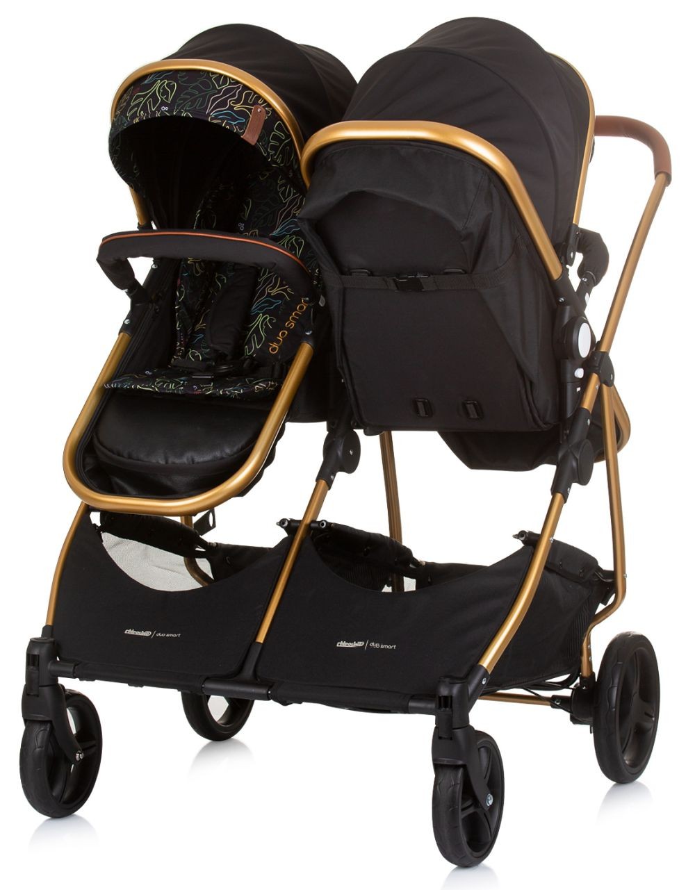 Carrito De Bebé Gemelar Dúo Smart Obsidian Leaves_2
