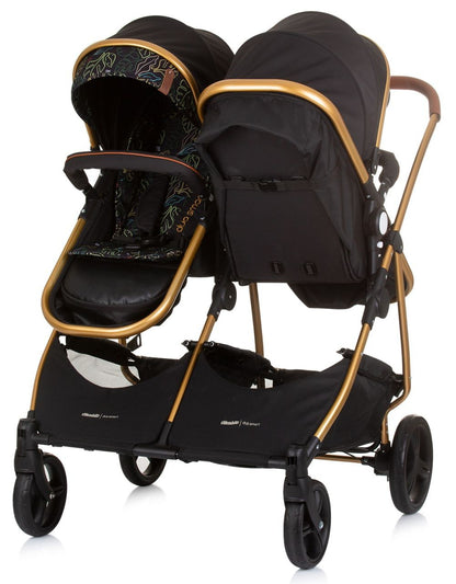Carrito De Bebé Gemelar Dúo Smart Con 1 Grupo 0+ Obsidian Leaves_2