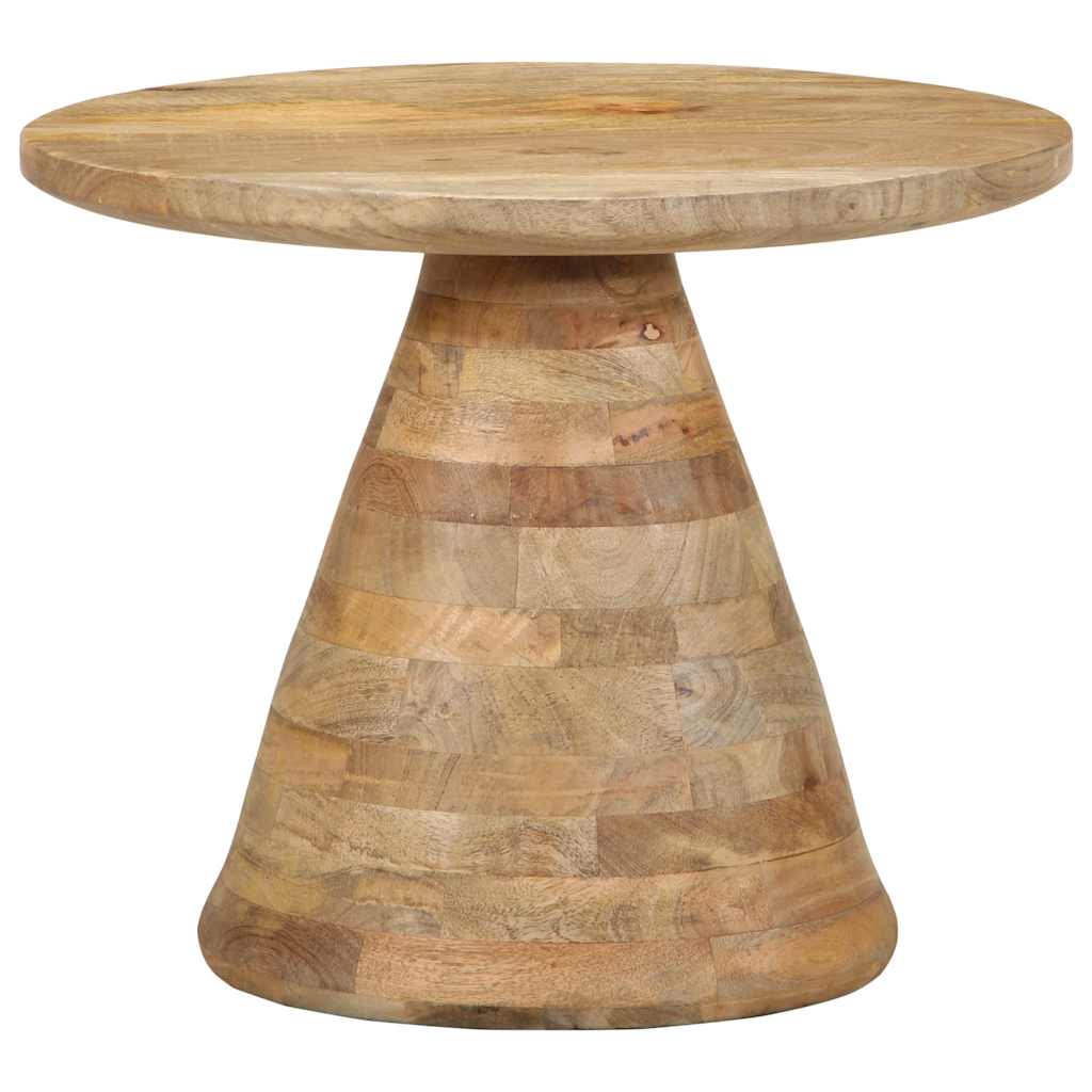 Mesa Auxiliar Madera Maciza De Mango Ø50x40 Cm_0