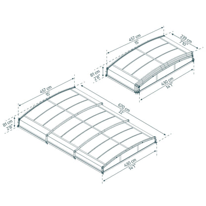 Cobertura telescópica para piscinas Maiorca 674x470 cm 