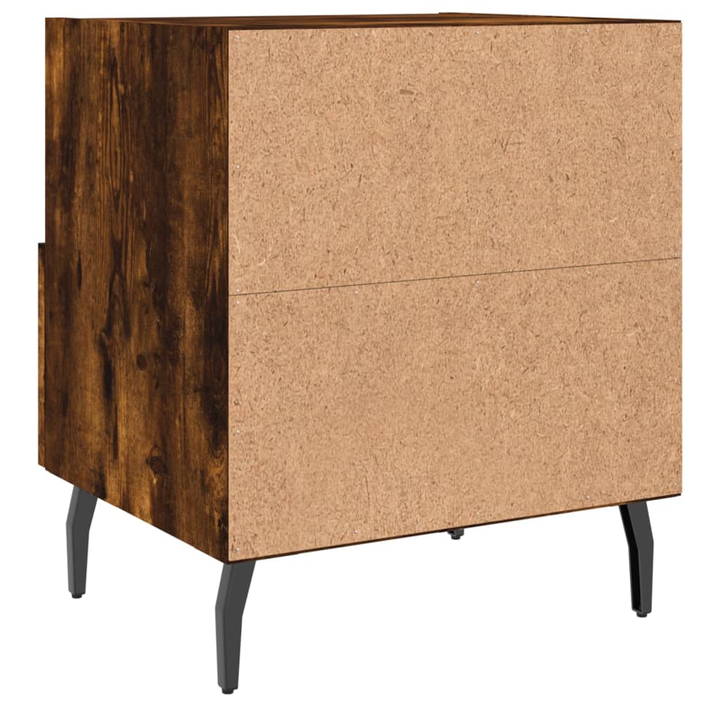 Mesita De Noche Madera Ingeniería Roble Ahumado 40x35x47,5 Cm_4