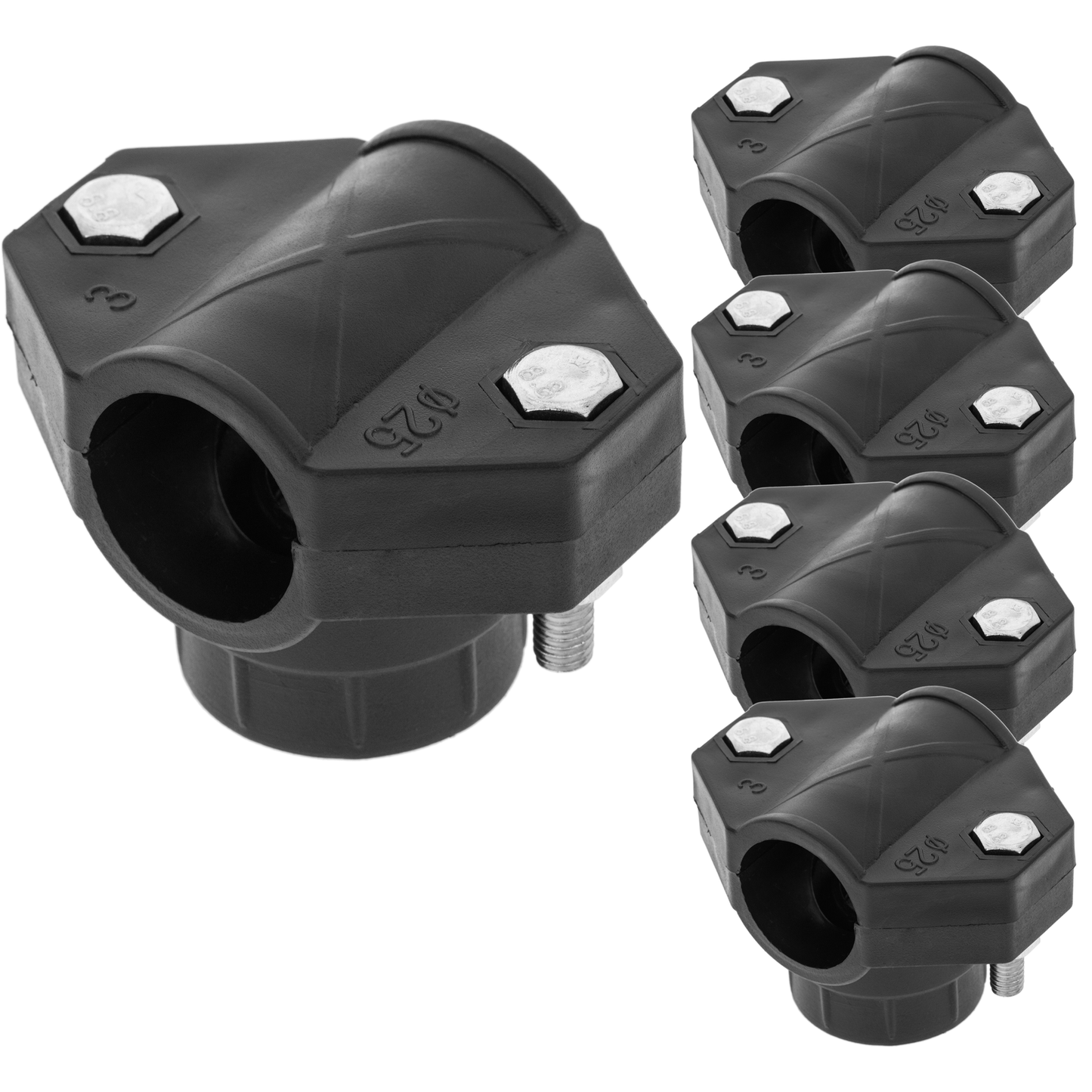 Pack De 5 Unidades Collarín De Toma De Polietileno De 25 Mm X 1/2“ Para Sistema De Riego_0