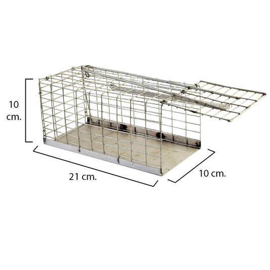 Trampa Ratas Jaula Metal Completa 21x10x10 Cm_0