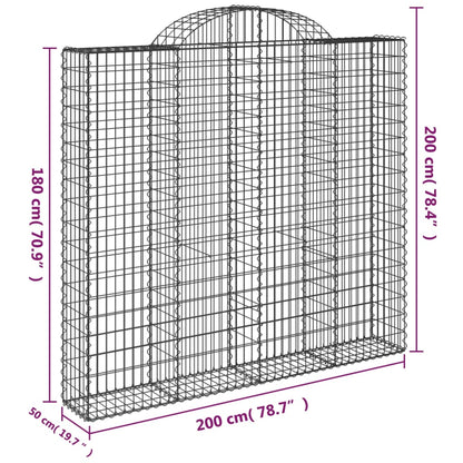Cestas De Gaviones 7 Uds Forma De Arco Hierro 200x50x180/200 Cm_5