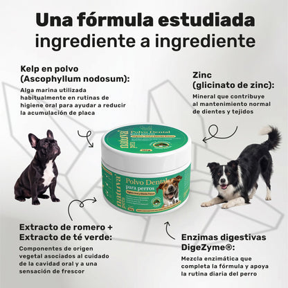 Pack Calmante + Polvo Dental Para Perros. Suplementos Mascotas. 120 Masticables Y 180 G. Natuva Pets_3