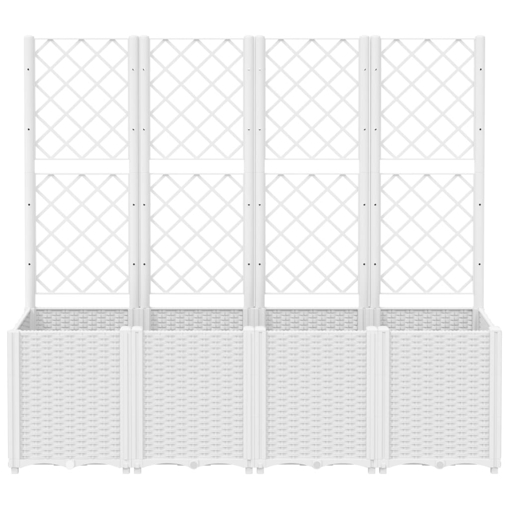 Jardinera Con Enrejado Pp Blanco 160x40x140 Cm_2