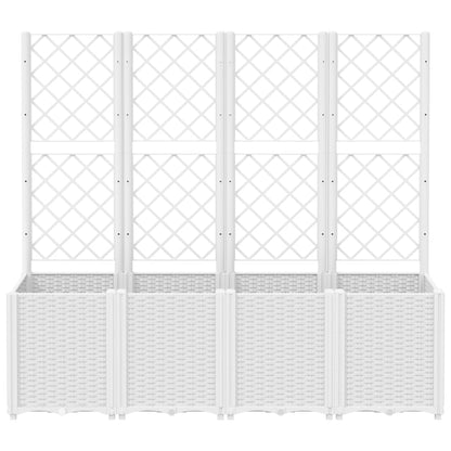 Jardinera Con Enrejado Pp Blanco 160x40x140 Cm_2
