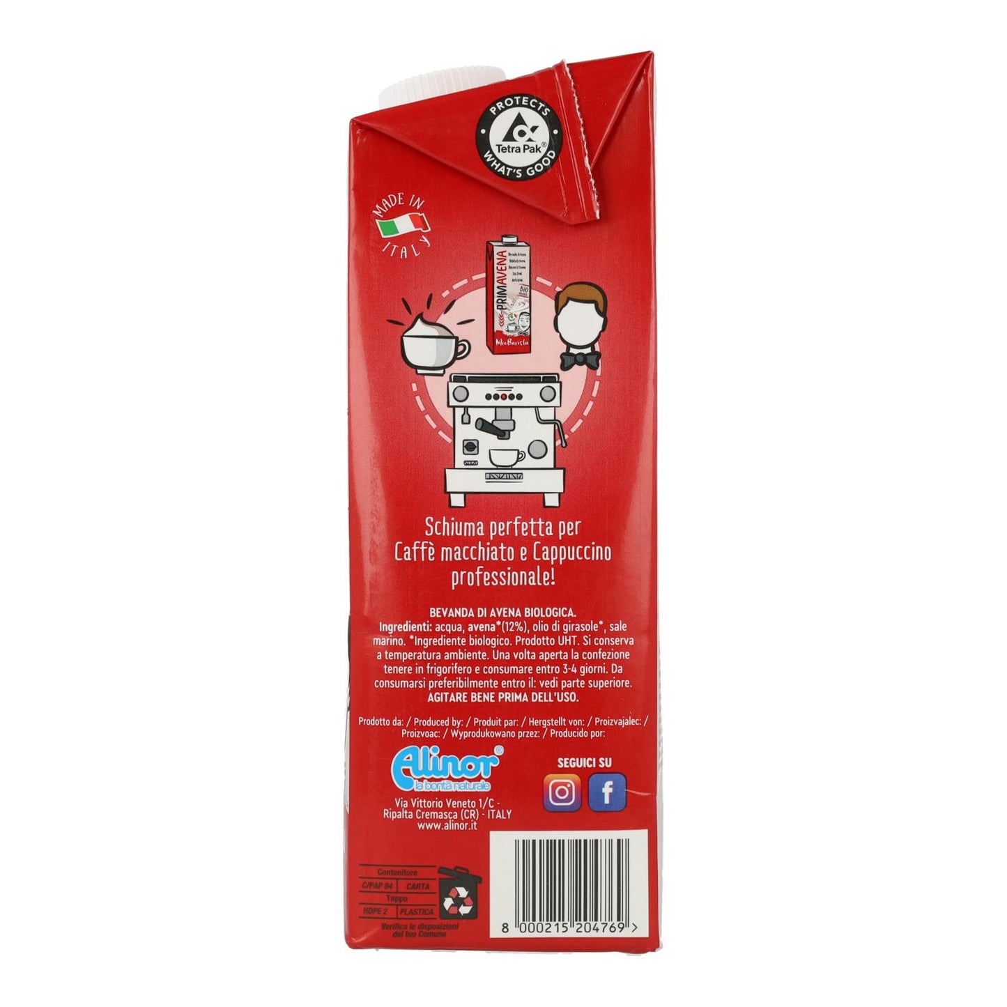 Bebida de Aveia Mio Barista BIO Primavena 1 L