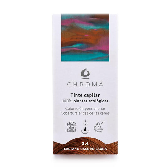 Tinta de cabelo 3.4 castanho escuro mogno Chroma dyes 100 g