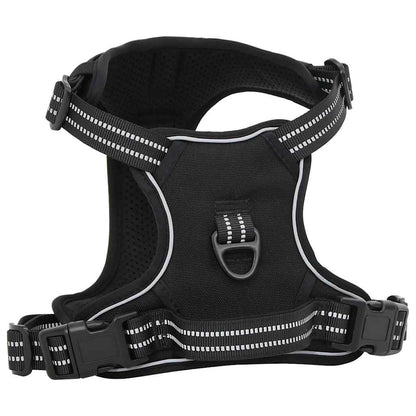 Arnés Para Perros Con Correa Y Collar Ajustable Negro L_2