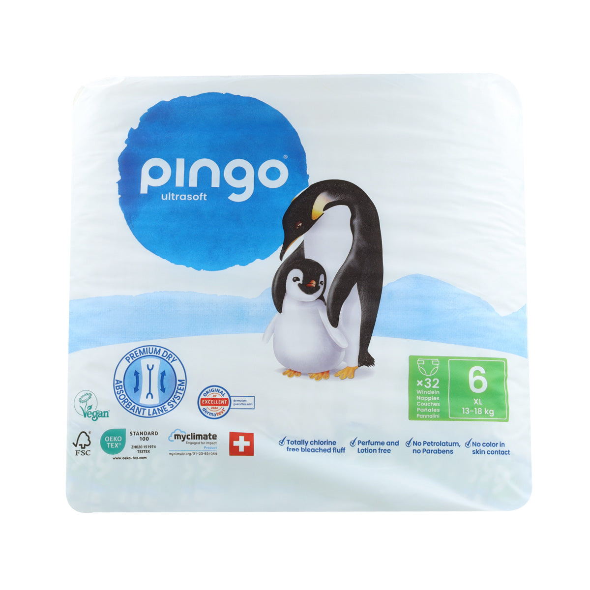 Fraldas T6 XL (15-30kg) Pingo 32 Unidades