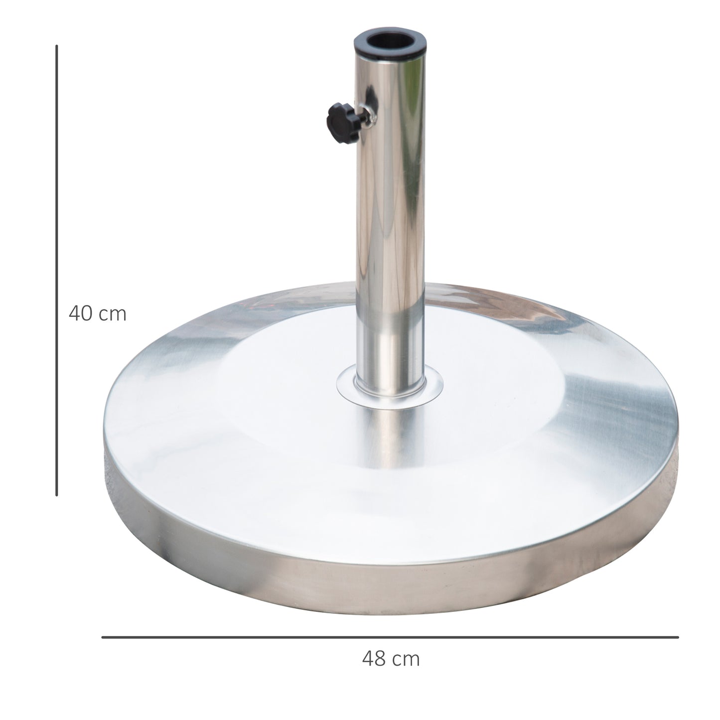 Outsunny Base Sombrilla Acero Inoxidable Soporte Pie Para Parasol_2