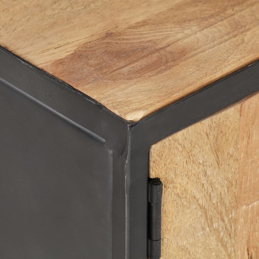 Mesa De Centro De Madera Maciza Reciclada 90x50x39 Cm_3