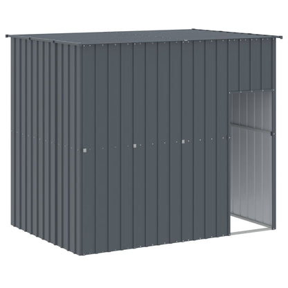 Caseta Perros Con Corral Acero Galvanizado Gris 214x1273x181 Cm_5