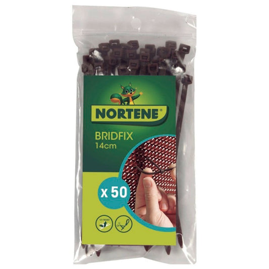 Abraçadeiras de cabo Brown Bridfix, 50 unidades, Nortene
