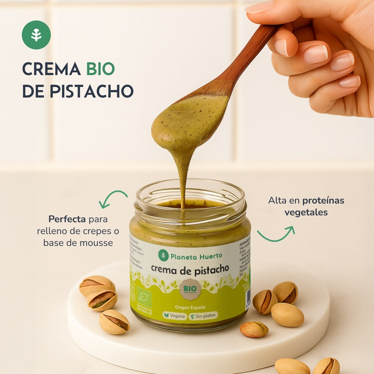 Pack de 3 Creme de Pistácio 100% ECO Planeta Huerto 100 g