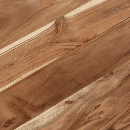 Mesa De Centro Acero Inoxidable Y Madera Maciza Acacia Plateado_3