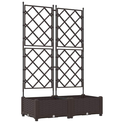 Vidaxl Maceta De Jardín Con Enrejado 2 Pcs Marrón 80 X 40 X 125.5 Cm_0