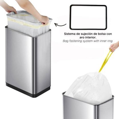 Cubo Basura 70l Metálico Acero Con Sensor Y Filtro Antiolor Wellhome_2