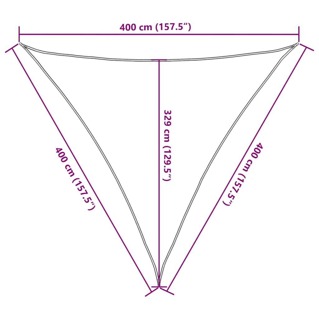 Vidaxl Toldo De Vela Triangular Hdpe Amarillo 160 G/m² 4x4x4 M_2