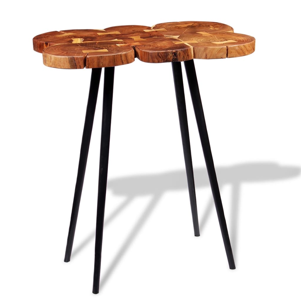 Mesa De Bar De Tronco Madera Maciza De Acacia 90x60x110 Cm_2