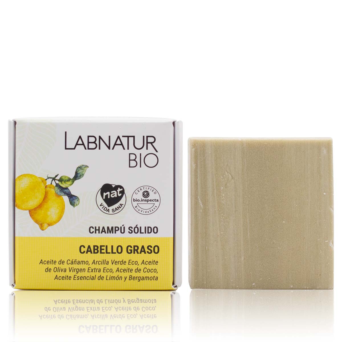 Champú Sólido para Cabello Graso Labnatur Bio 75 g | Arcilla Verde | Control de Sebo | Limpieza Purificante | Vegano_0
