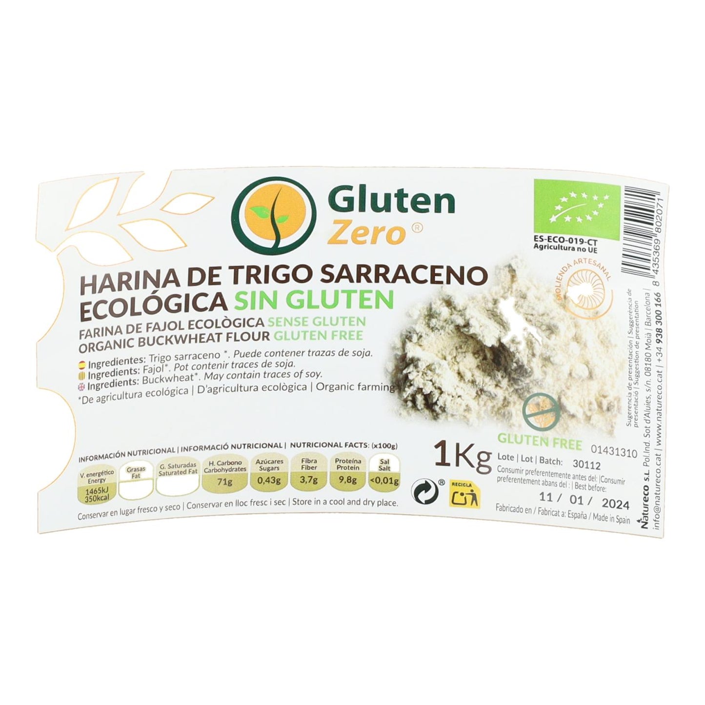 Farinha de Trigo Sarraceno Sem Glúten 1 Kg Gz Zero Glúten