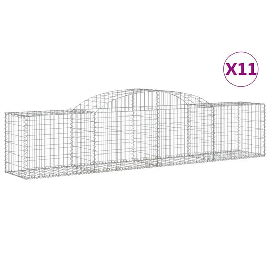 Cestas De Gaviones 11 Uds Forma De Arco Hierro 300x50x60/80 Cm_0