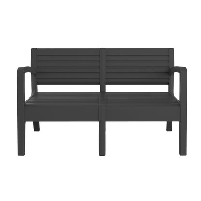 Set Valencia Muebles De Salon Exterior - Conjunto Muebles Jardin Exterior 4 Plazas | Fabricado En España Con Materiales Reciclados - Color Grafito_3