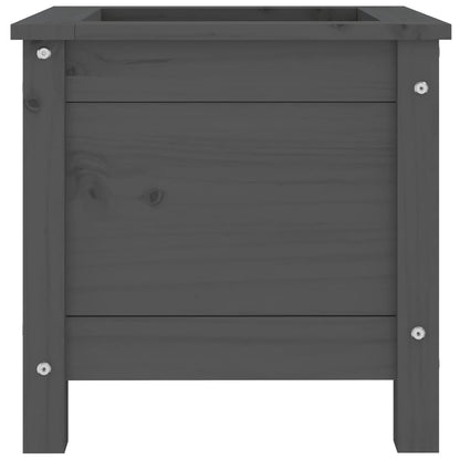 Jardinera Madera Maciza De Pino Gris 40x40x39 Cm_4