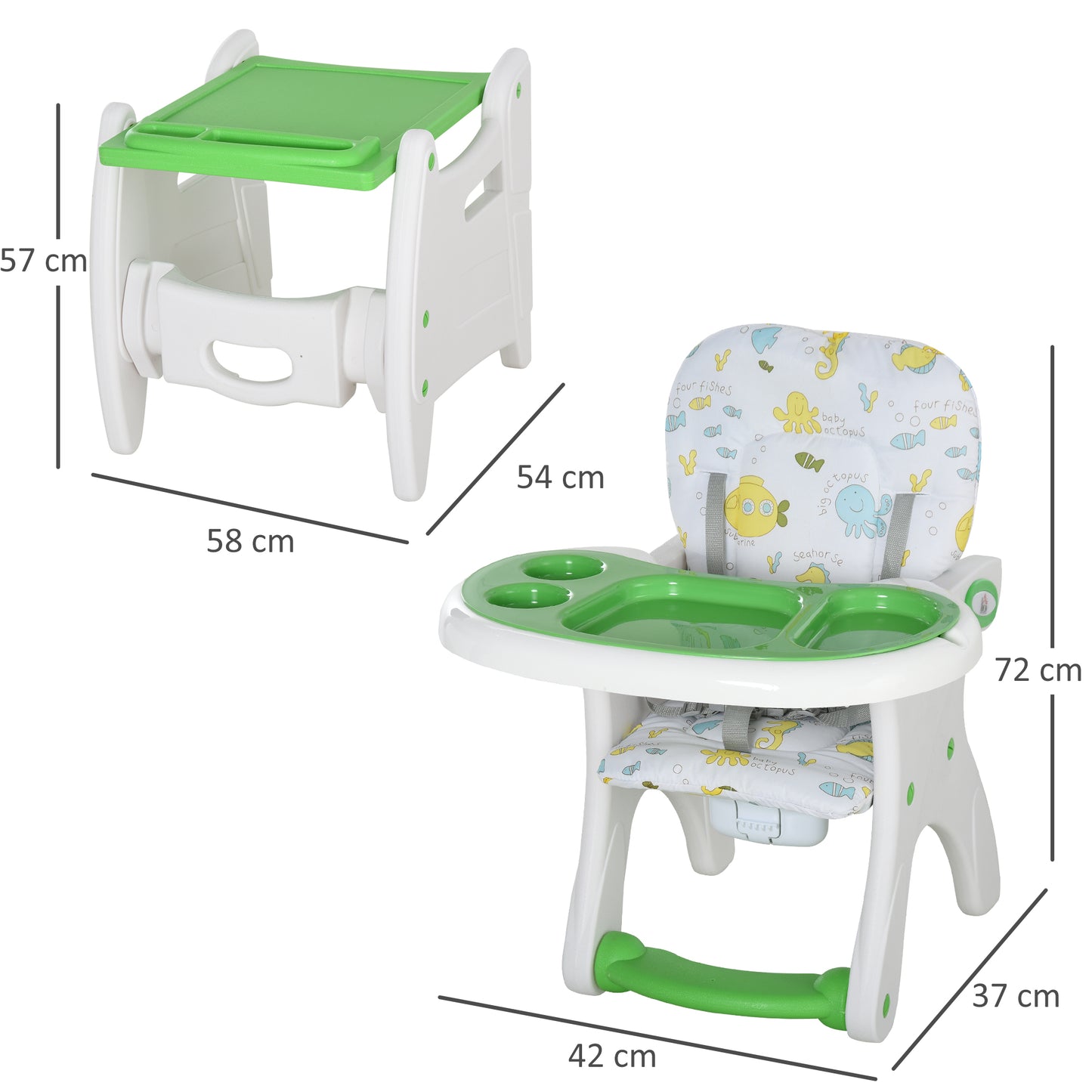 Homcom Trona Para Bebés Mayores De 6 Meses 3 Posiciones Ajustables Acolchado_2