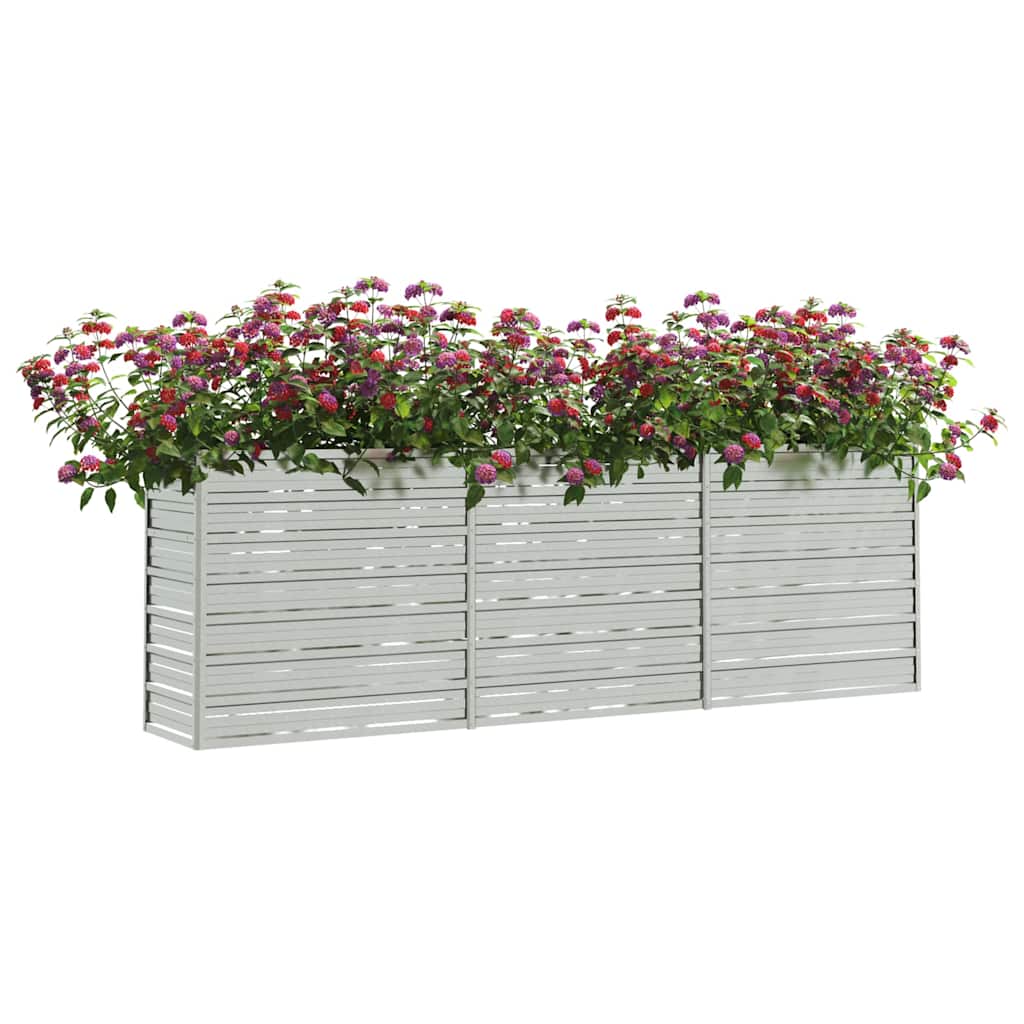 Arriate De Acero Galvanizado Plateado 240x40x77 Cm_2