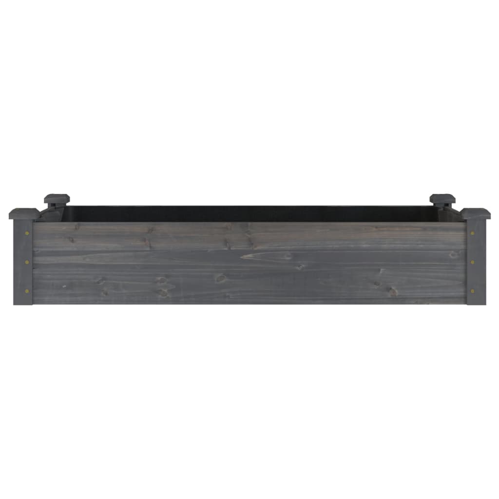 Jardinera Arriate Forro Madera Maciza Abeto Gris 120x60x25 Cm_3