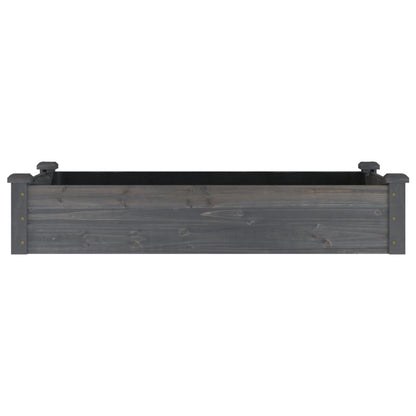 Jardinera Arriate Forro Madera Maciza Abeto Gris 120x60x25 Cm_3