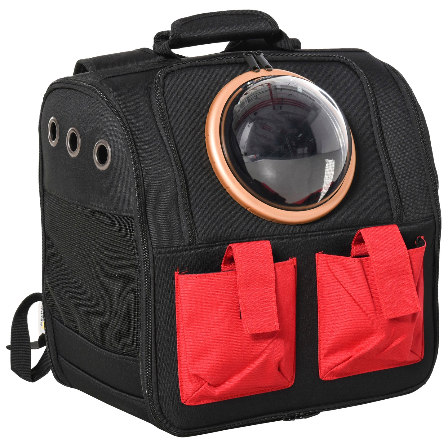 Pawhut Mochila Para Gatos Perros Pequeños Plegable Con Ojo De Buey 38x24x38 Cm_0