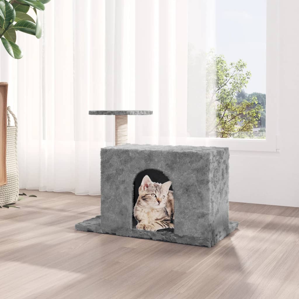 Rascador Para Gatos Con Postes De Sisal Gris Claro 51 Cm_1