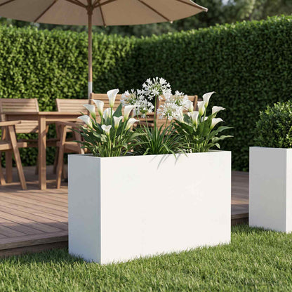 Macetero De Jardín Blanco 80 X 30 X 50 Cm_1