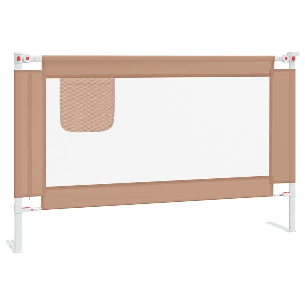 Vidaxl Barandilla De Seguridad Cama De Niño Gris Taupe Tela 120x25 Cm_0