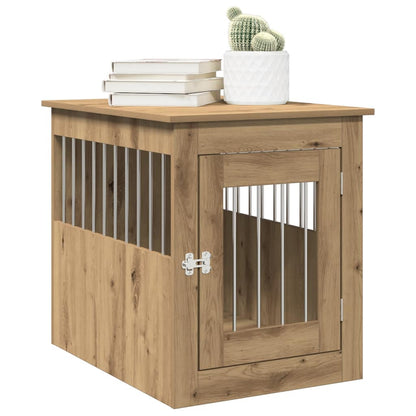 Jaula Para Perros Madera Ingeniería Roble Artesanal 55x75x65 Cm_2