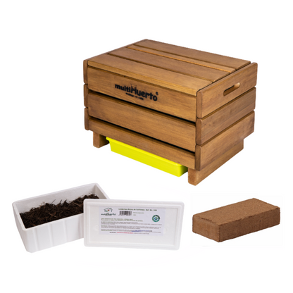 Pack Vermicompostador Frutero Sencillo + 300 Lombrices + Fibra De Coco_0