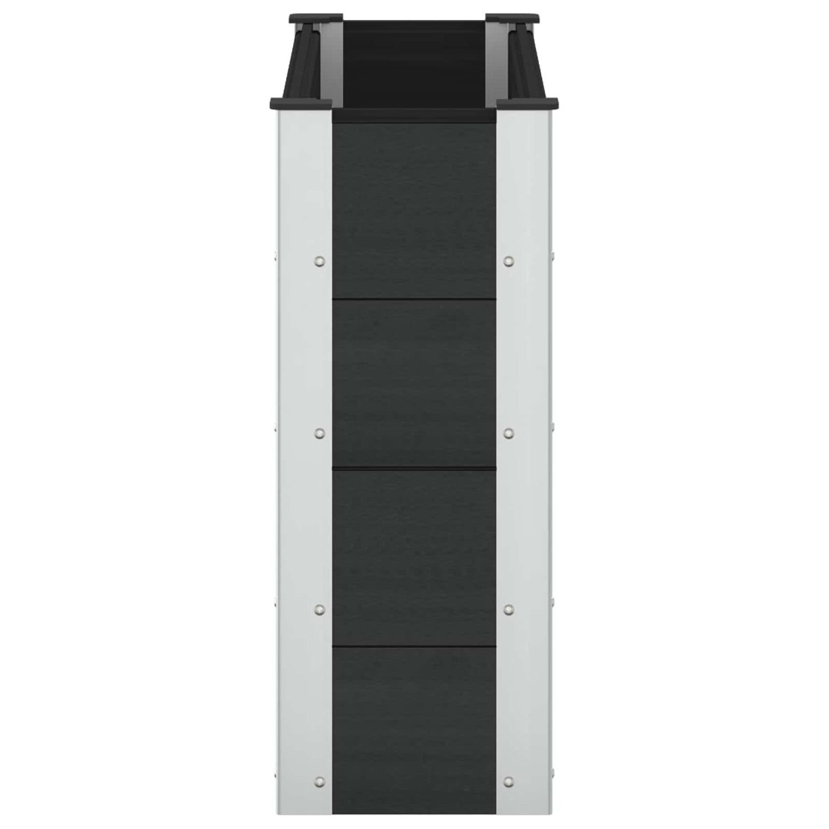 Arriate Elevado Negro 100 X 30 X 72 Cm Wpc Y Aluminio_3