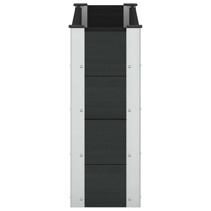 Arriate Elevado Negro 100 X 30 X 72 Cm Wpc Y Aluminio_3