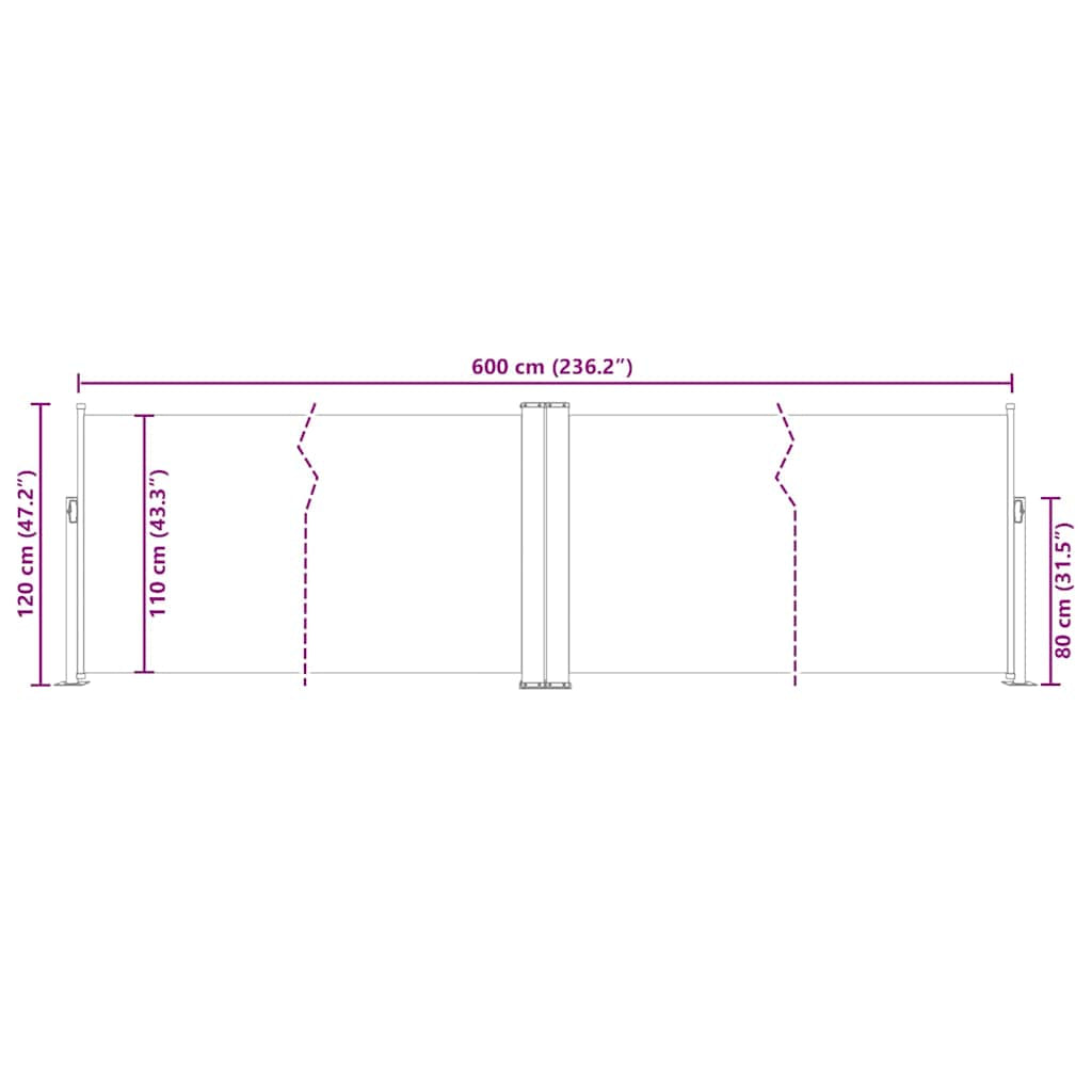 Vidaxl Toldo Lateral Retráctil Azul 120x600 Cm_2