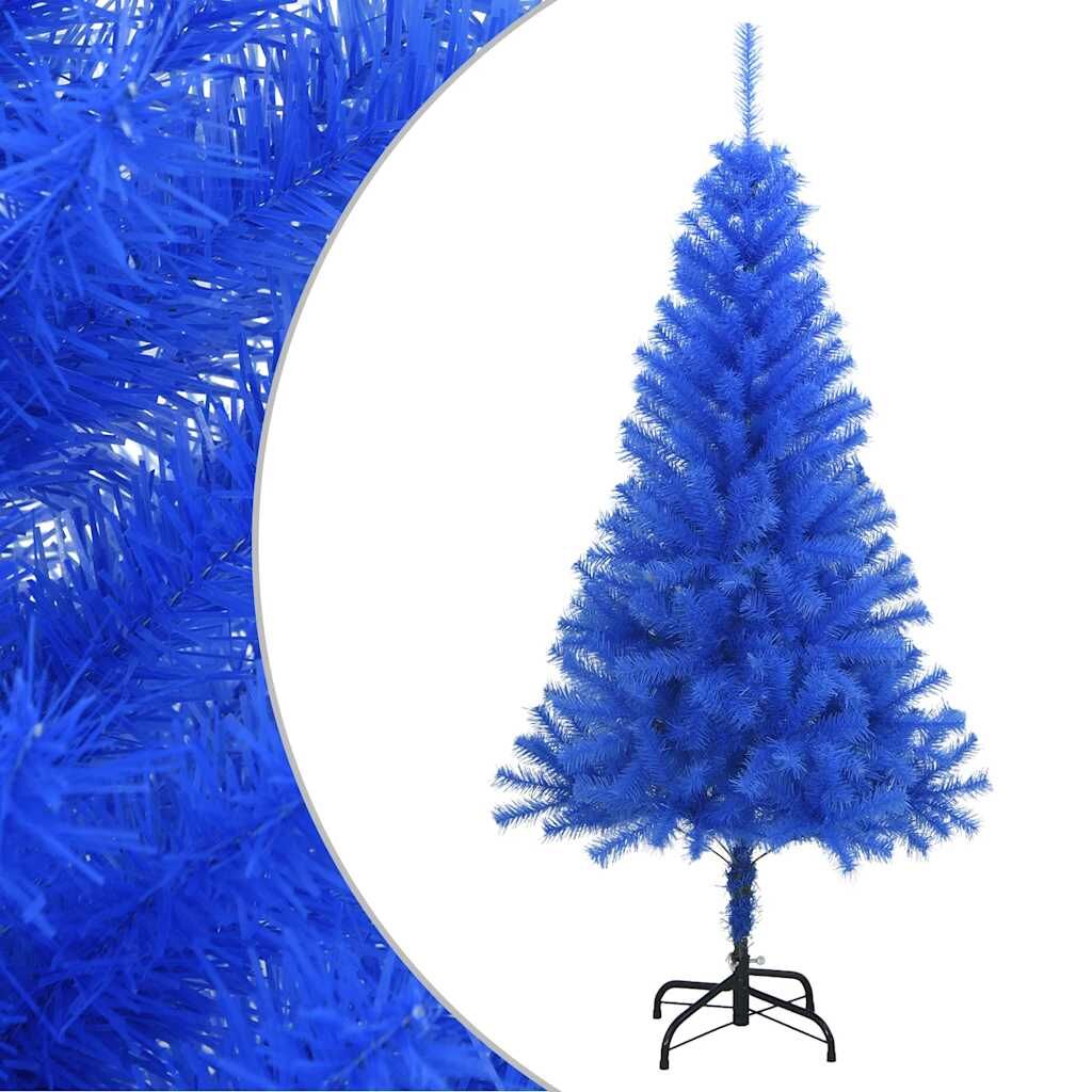 Vidaxl Árbol De Navidad Artificial Con Soporte Pvc Azul 120 Cm_0