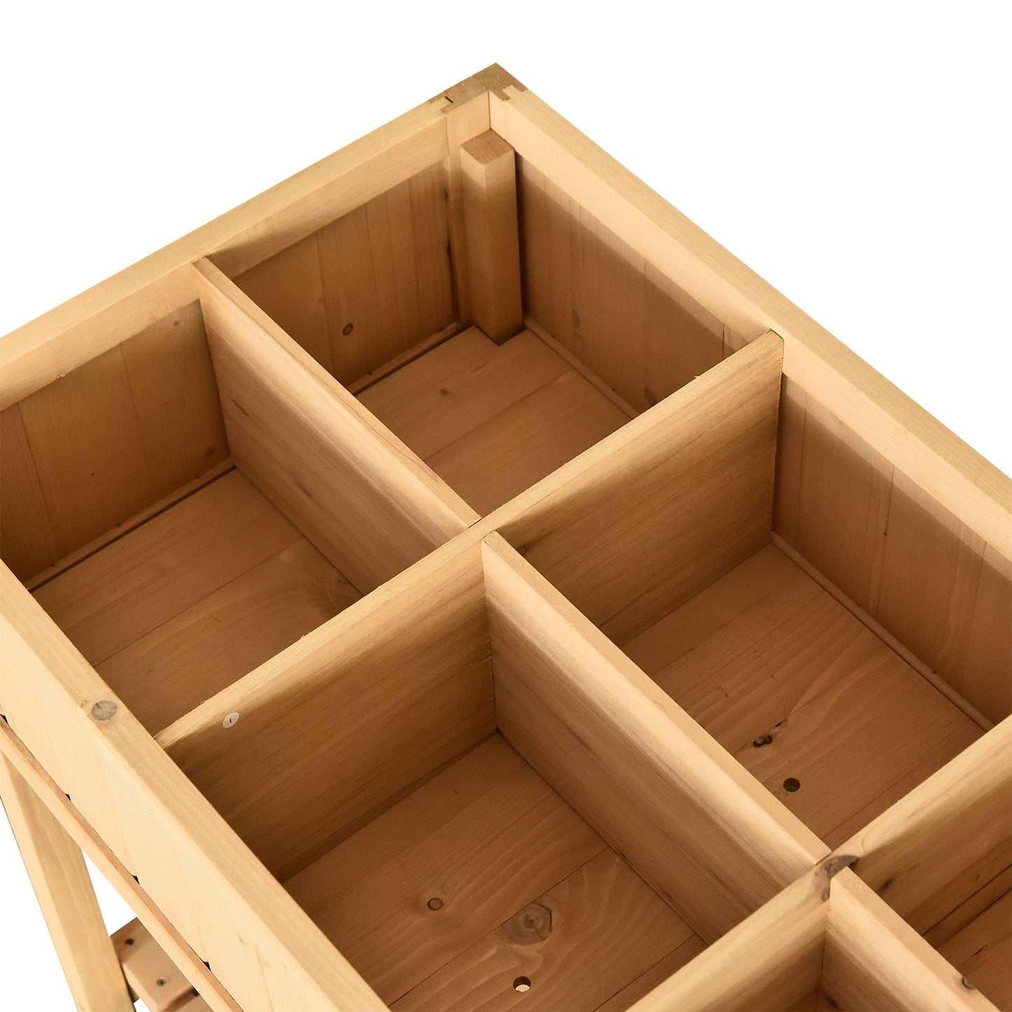 Outsunny Huerto Urbano Elevada De Madera Con Estante 120x60x81 Cm Natural_3
